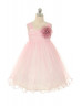 Tulle Knee Length Curly Hem Flower Girl Dress With Flower